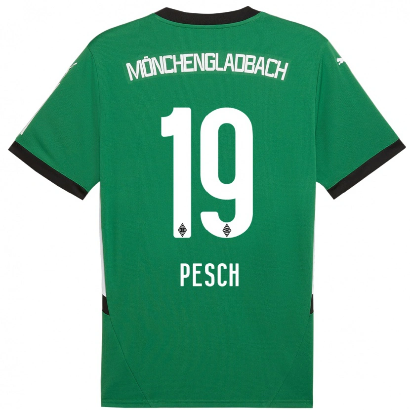 Danxen Hombre Camiseta Noah Pesch #19 Verde Blanco 2ª Equipación 2024/25 La Camisa México