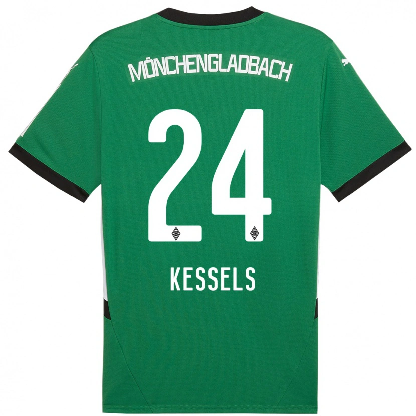 Danxen Hombre Camiseta Imke Kessels #24 Verde Blanco 2ª Equipación 2024/25 La Camisa México