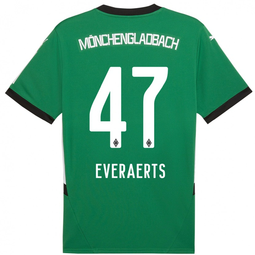Danxen Hombre Camiseta Kim Everaerts #47 Verde Blanco 2ª Equipación 2024/25 La Camisa México