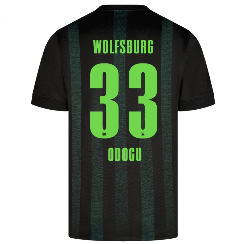 Danxen Hombre Camiseta David Odogu #33 Verde Oscuro 2ª Equipación 2024/25 La Camisa México