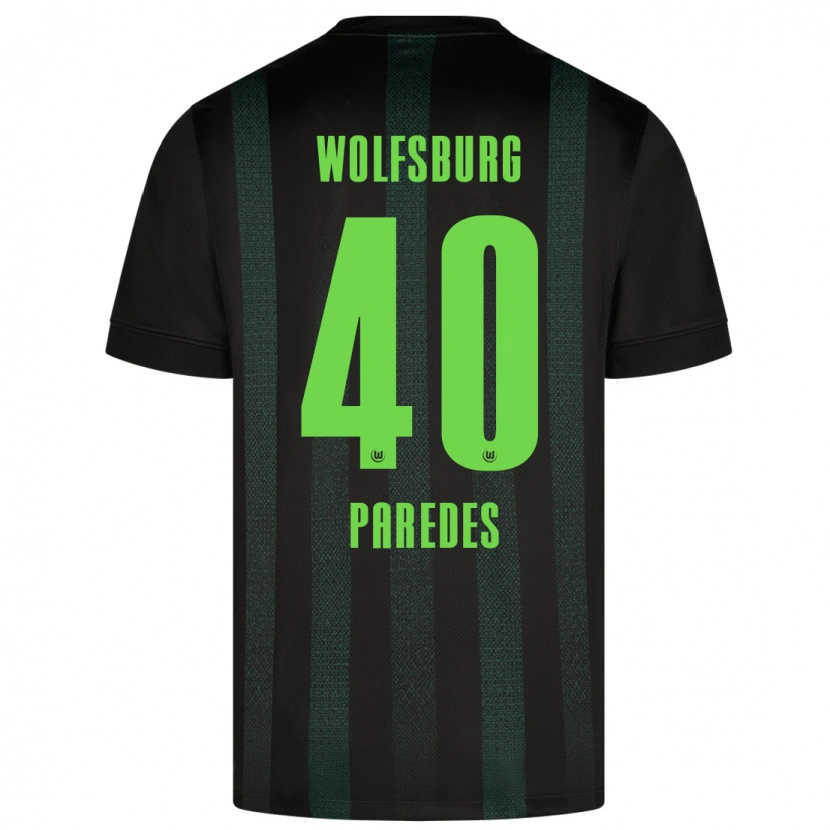 Danxen Hombre Camiseta Kevin Paredes #40 Verde Oscuro 2ª Equipación 2024/25 La Camisa México
