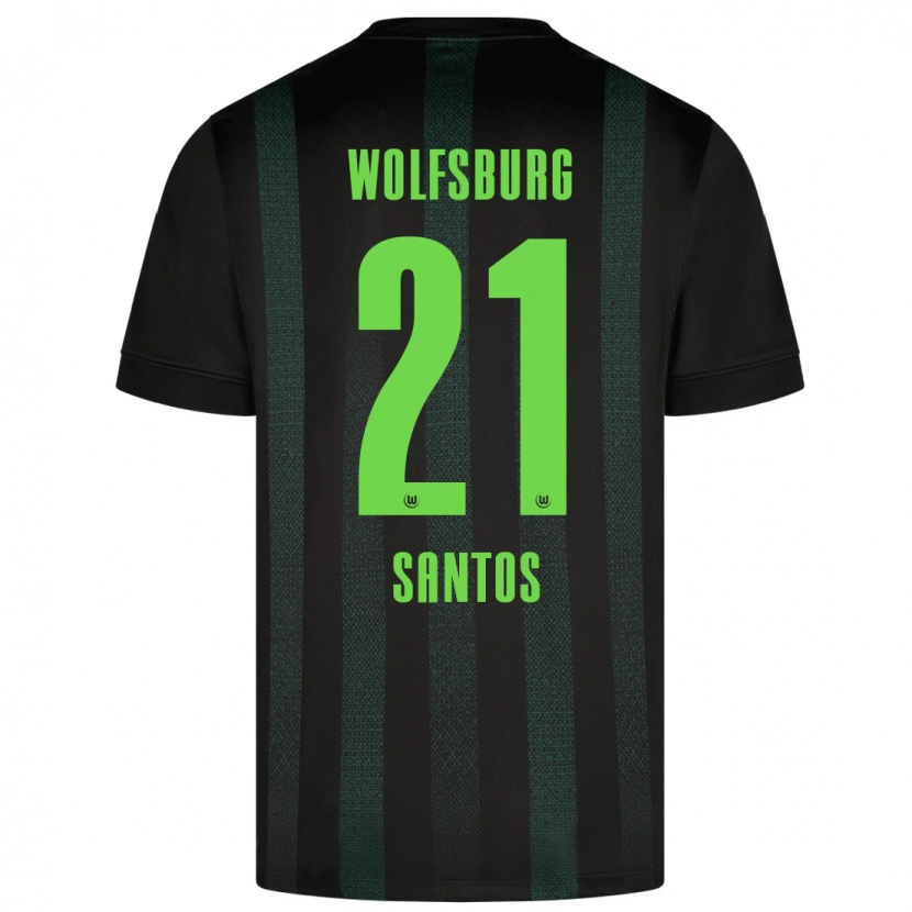 Danxen Hombre Camiseta Leonardo Santos #21 Verde Oscuro 2ª Equipación 2024/25 La Camisa México