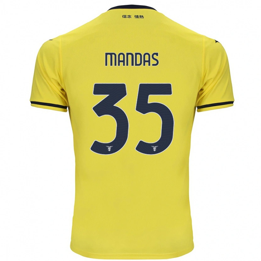 Danxen Hombre Camiseta Christos Mandas #35 Amarillo 2ª Equipación 2024/25 La Camisa México