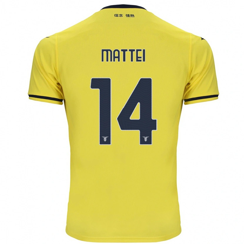 Danxen Hombre Camiseta Sarah Mattei #14 Amarillo 2ª Equipación 2024/25 La Camisa México