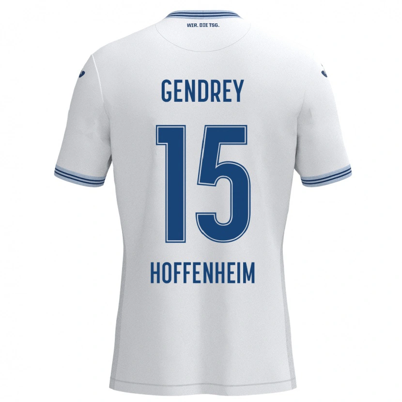 Danxen Hombre Camiseta Valentin Gendrey #15 Blanco Negro 2ª Equipación 2024/25 La Camisa México