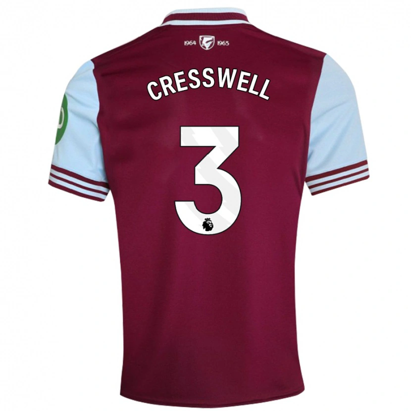 Danxen Mujer Camiseta Aaron Cresswell #3 Rojo Oscuro 1ª Equipación 2024/25 La Camisa México