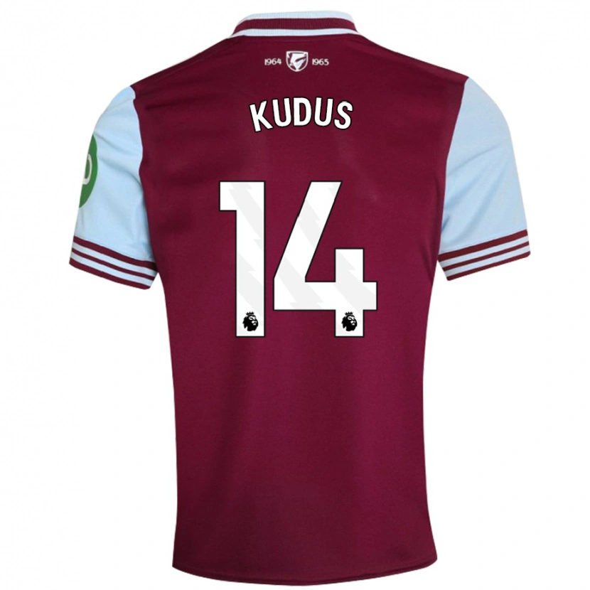 Danxen Mujer Camiseta Mohammed Kudus #14 Rojo Oscuro 1ª Equipación 2024/25 La Camisa México