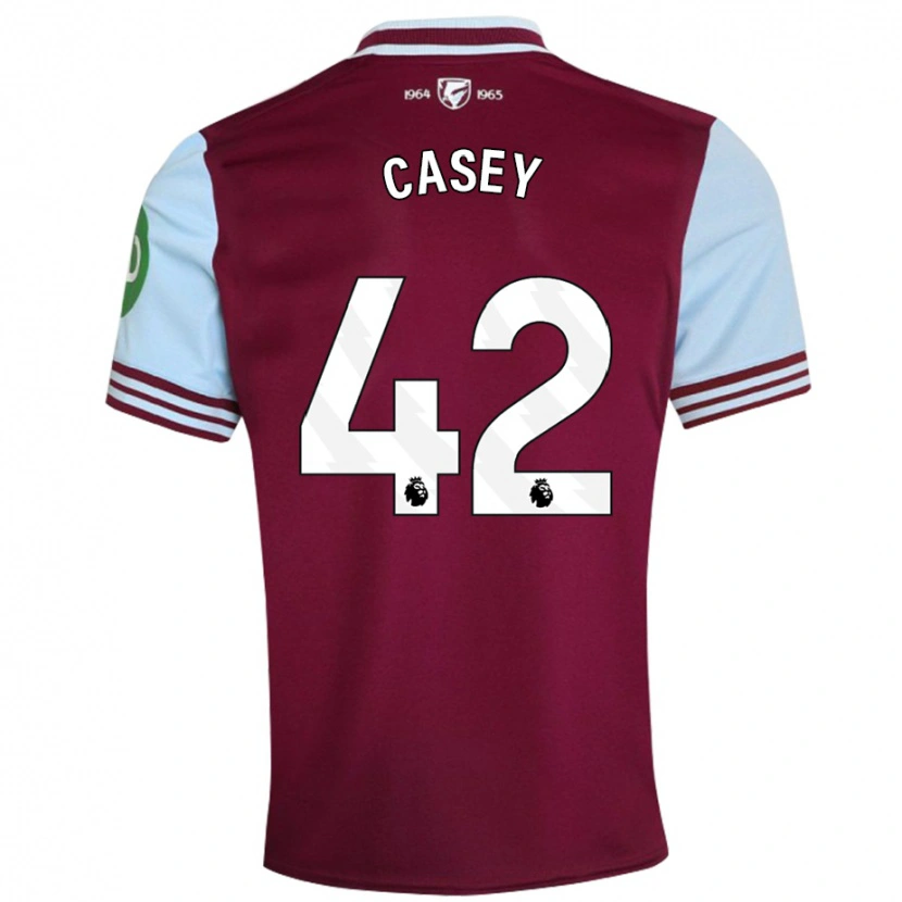 Danxen Mujer Camiseta Kaelan Casey #42 Rojo Oscuro 1ª Equipación 2024/25 La Camisa México