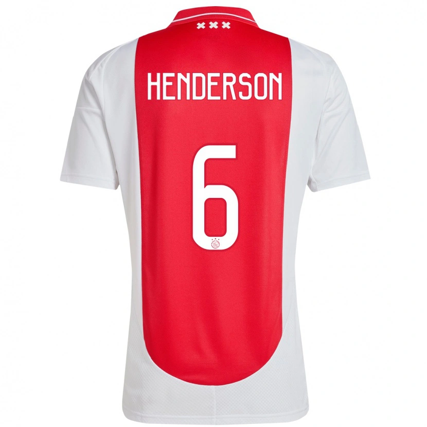 Danxen Mujer Camiseta Jordan Henderson #6 Rojo Blanco 1ª Equipación 2024/25 La Camisa México
