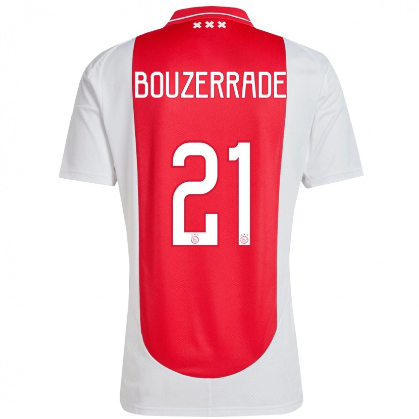 Danxen Mujer Camiseta Zaina Bouzerrade #21 Rojo Blanco 1ª Equipación 2024/25 La Camisa México