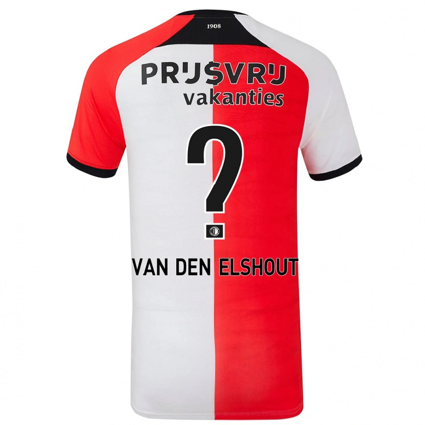 Danxen Mujer Camiseta Tobias Van Den Elshout #0 Rojo Blanco 1ª Equipación 2024/25 La Camisa México