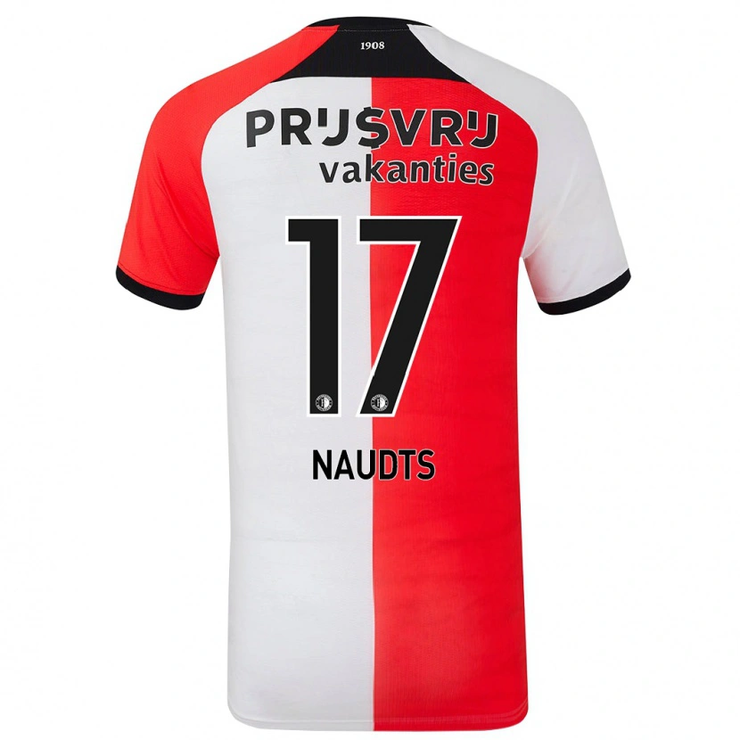 Danxen Mujer Camiseta Jamir Naudts #17 Rojo Blanco 1ª Equipación 2024/25 La Camisa México