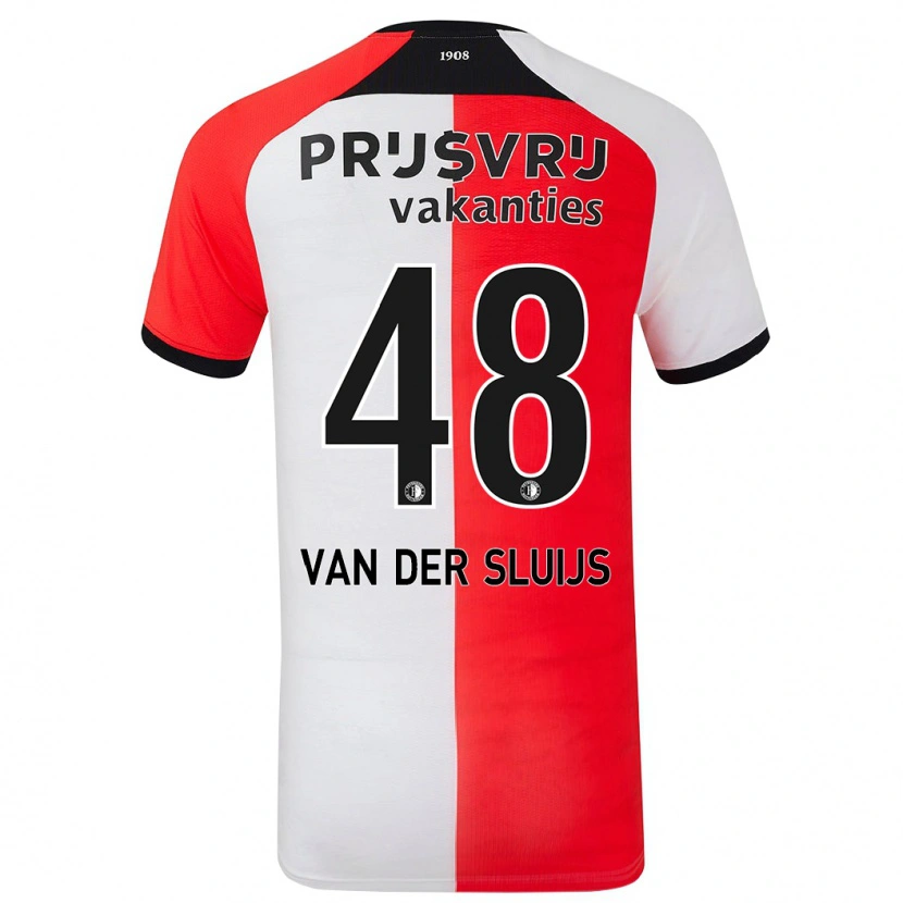 Danxen Mujer Camiseta Joep Van Der Sluijs #48 Rojo Blanco 1ª Equipación 2024/25 La Camisa México