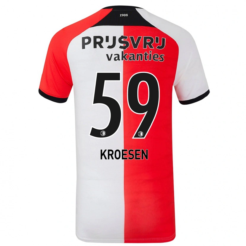 Danxen Mujer Camiseta Jaimy Kroesen #59 Rojo Blanco 1ª Equipación 2024/25 La Camisa México