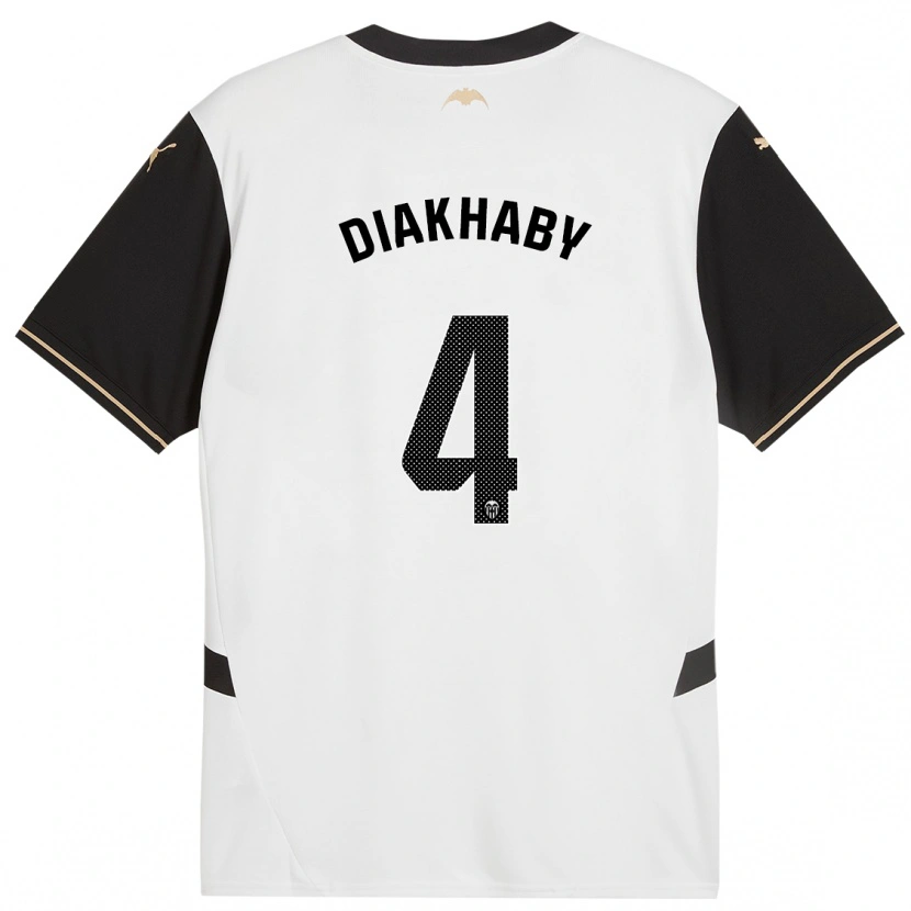 Danxen Mujer Camiseta Mouctar Diakhaby #4 Blanco Negro 1ª Equipación 2024/25 La Camisa México