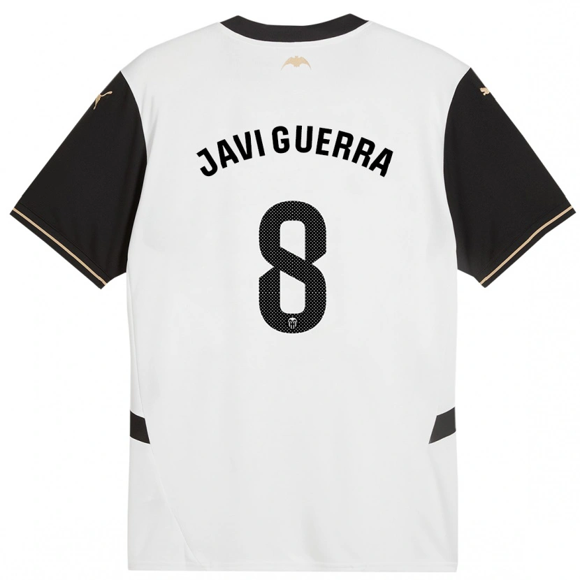 Danxen Mujer Camiseta Javi Guerra #8 Blanco Negro 1ª Equipación 2024/25 La Camisa México
