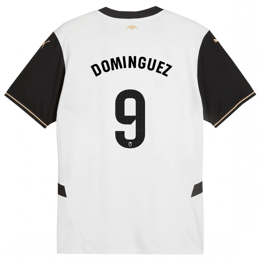 Danxen Mujer Camiseta Mario Dominguez #9 Blanco Negro 1ª Equipación 2024/25 La Camisa México
