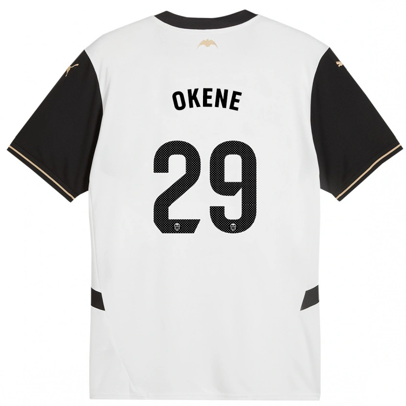 Danxen Mujer Camiseta Andrea Okene #29 Blanco Negro 1ª Equipación 2024/25 La Camisa México