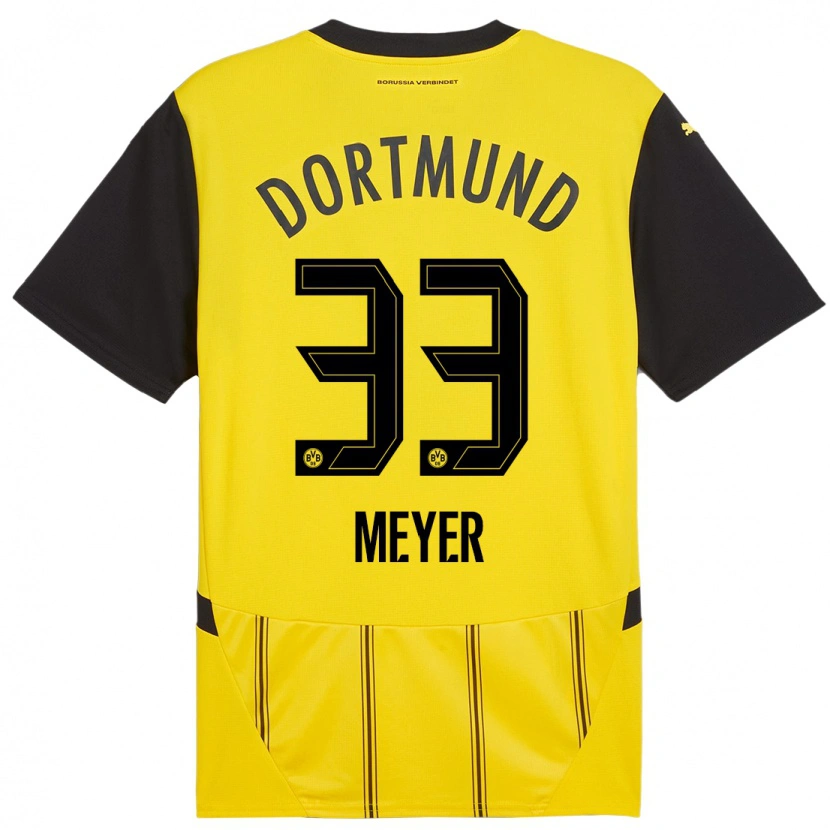 Danxen Mujer Camiseta Alexander Meyer #33 Amarillo Negro 1ª Equipación 2024/25 La Camisa México