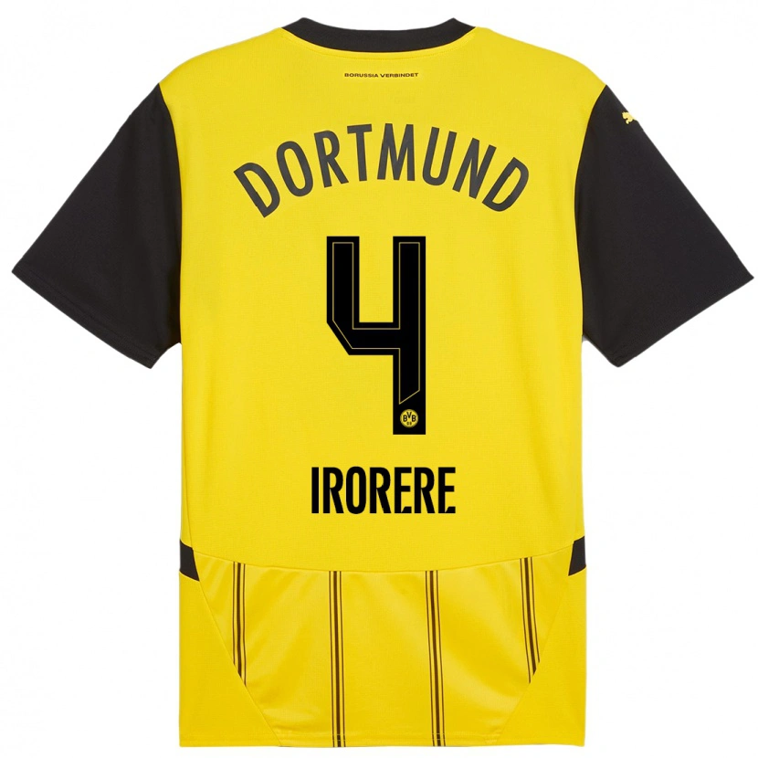 Danxen Mujer Camiseta Felix Irorere #4 Amarillo Negro 1ª Equipación 2024/25 La Camisa México