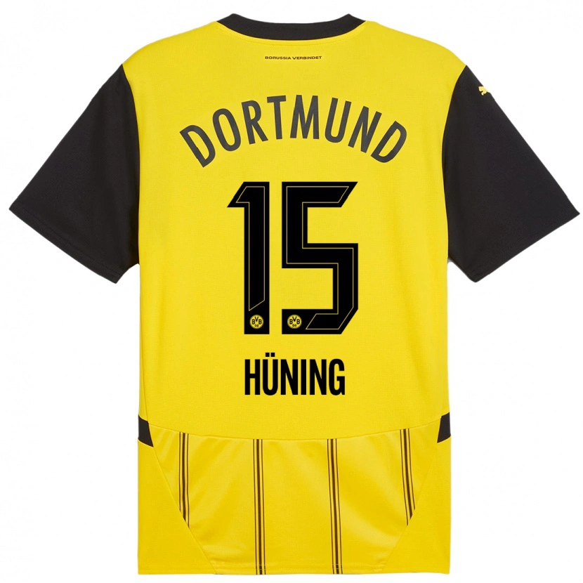Danxen Mujer Camiseta Ben Hüning #15 Amarillo Negro 1ª Equipación 2024/25 La Camisa México
