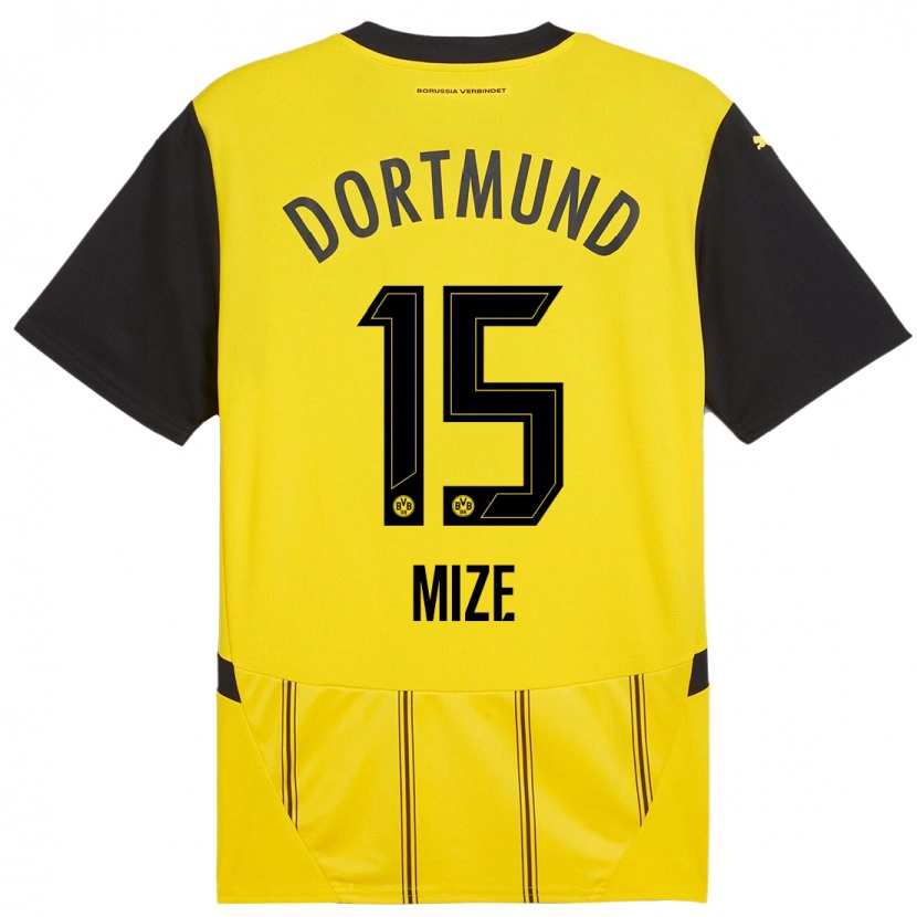 Danxen Mujer Camiseta Jack Mize #15 Amarillo Negro 1ª Equipación 2024/25 La Camisa México