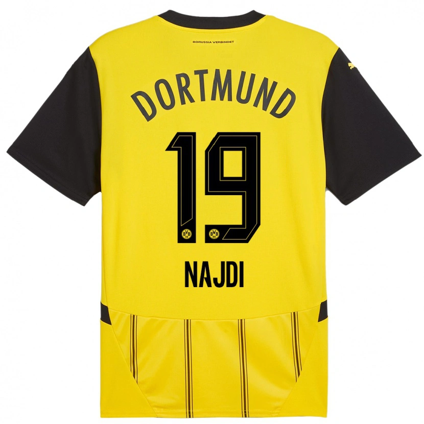 Danxen Mujer Camiseta Ahmad Najdi #19 Amarillo Negro 1ª Equipación 2024/25 La Camisa México