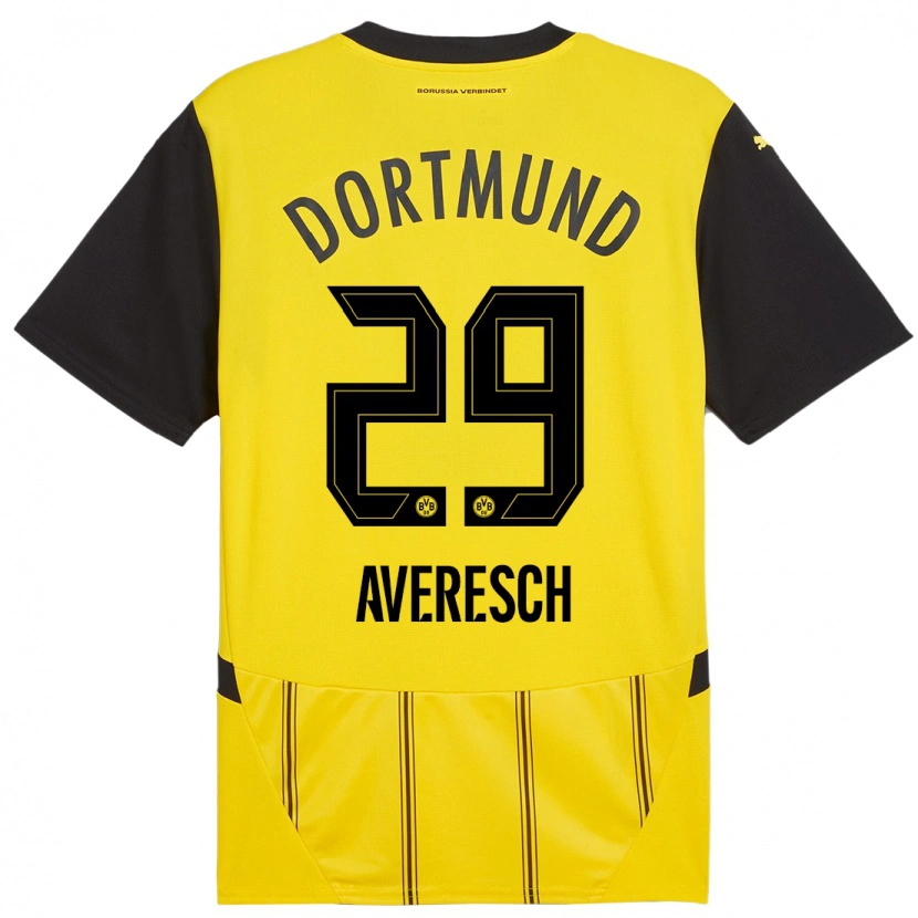 Danxen Mujer Camiseta Noah Averesch #29 Amarillo Negro 1ª Equipación 2024/25 La Camisa México