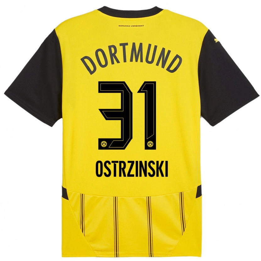 Danxen Mujer Camiseta Silas Ostrzinski #31 Amarillo Negro 1ª Equipación 2024/25 La Camisa México