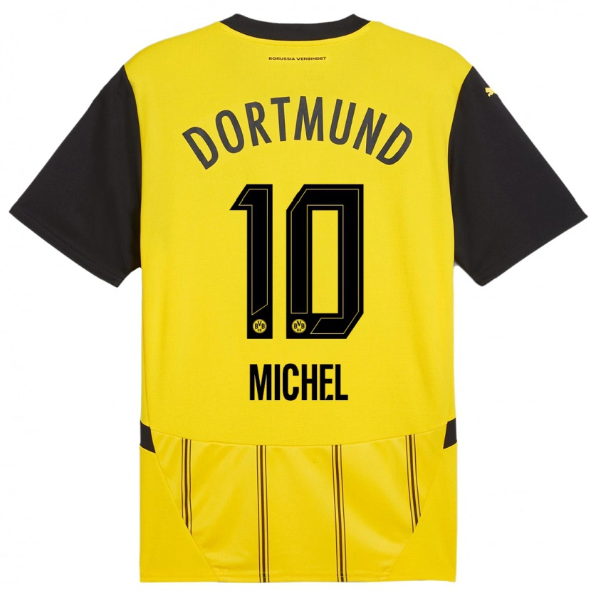 Danxen Mujer Camiseta Falko Michel #10 Amarillo Negro 1ª Equipación 2024/25 La Camisa México