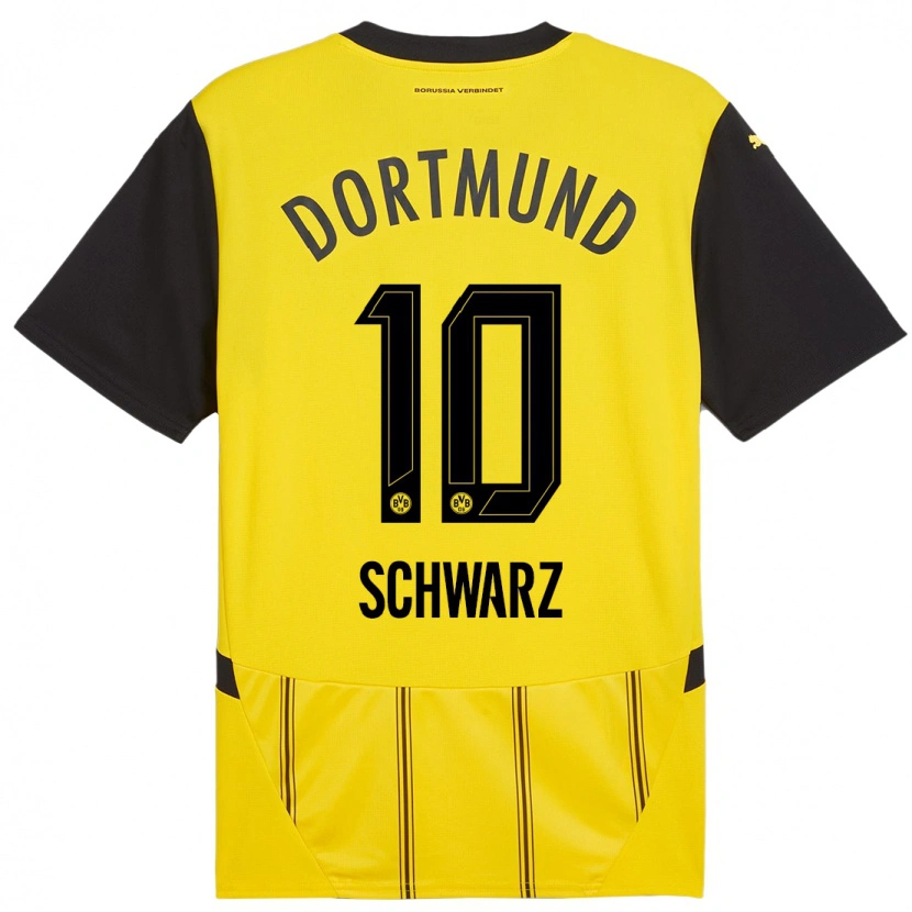 Danxen Mujer Camiseta Oskar Schwarz #10 Amarillo Negro 1ª Equipación 2024/25 La Camisa México