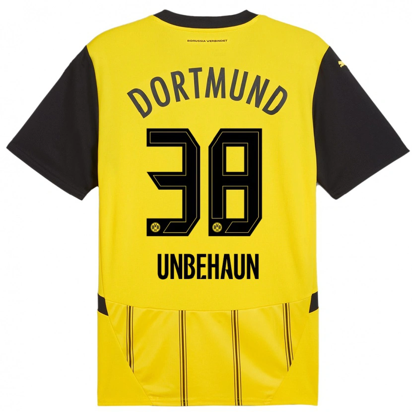 Danxen Mujer Camiseta Luca Unbehaun #38 Amarillo Negro 1ª Equipación 2024/25 La Camisa México