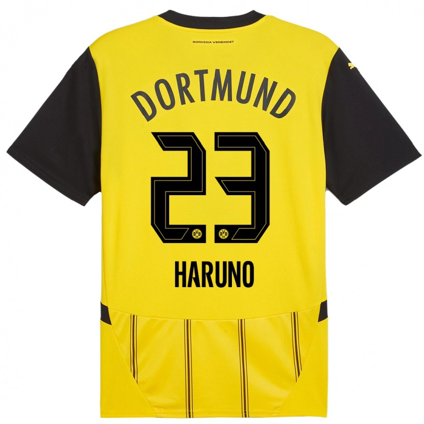 Danxen Mujer Camiseta Sasaki Haruno #23 Amarillo Negro 1ª Equipación 2024/25 La Camisa México