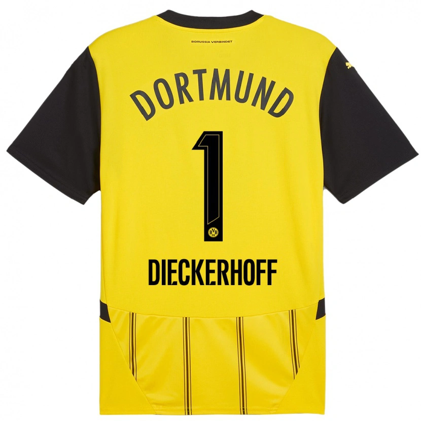 Danxen Mujer Camiseta Max Dieckerhoff #1 Amarillo Negro 1ª Equipación 2024/25 La Camisa México