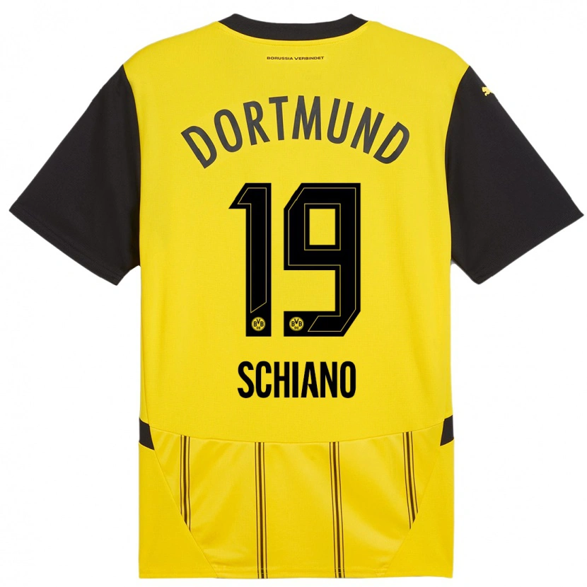 Danxen Mujer Camiseta Emilio Schiano #19 Amarillo Negro 1ª Equipación 2024/25 La Camisa México