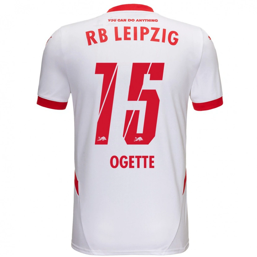 Danxen Mujer Camiseta Israel Ogette #15 Blanco Rojo 1ª Equipación 2024/25 La Camisa México