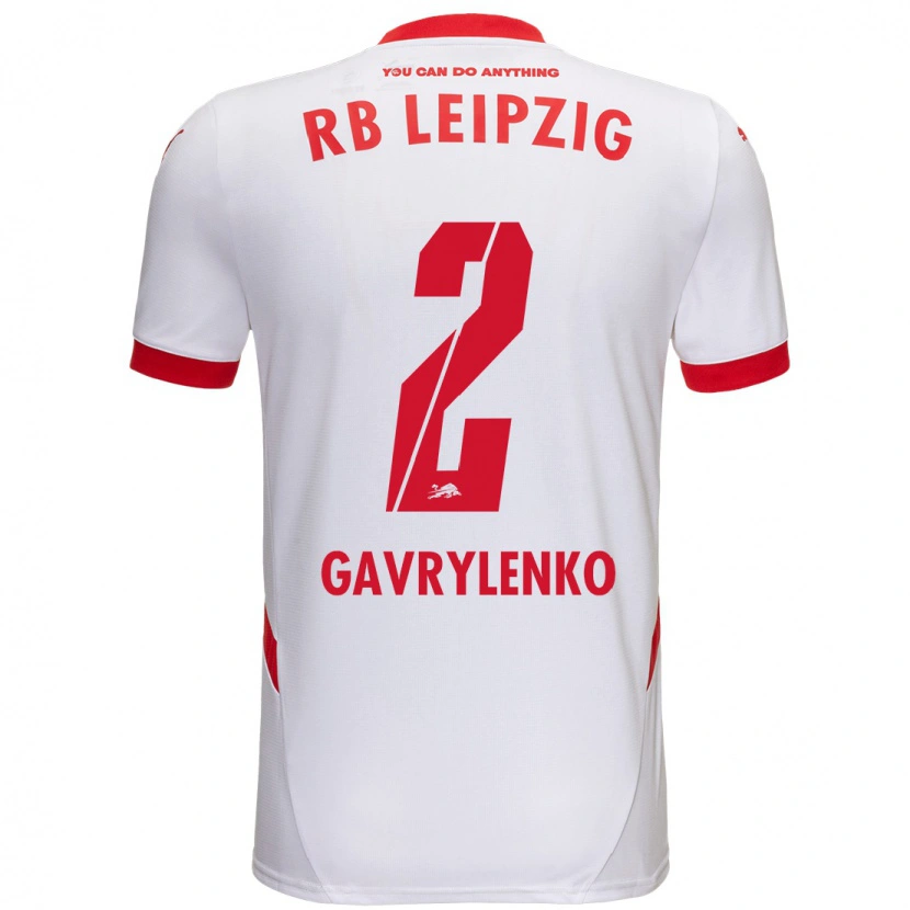 Danxen Mujer Camiseta Oleksandr Gavrylenko #2 Blanco Rojo 1ª Equipación 2024/25 La Camisa México