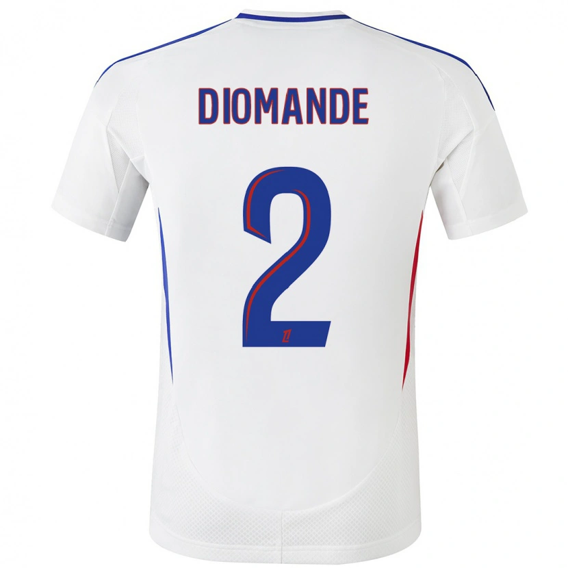 Danxen Mujer Camiseta Sinaly Diomandé #2 Blanco Azul 1ª Equipación 2024/25 La Camisa México
