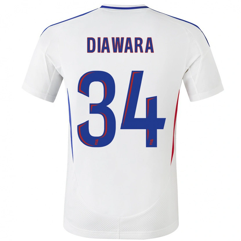Danxen Mujer Camiseta Mahamadou Diawara #34 Blanco Azul 1ª Equipación 2024/25 La Camisa México