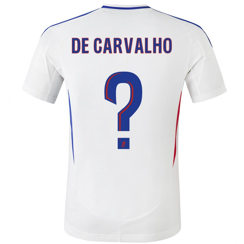 Danxen Mujer Camiseta Mathys De Carvalho #0 Blanco Azul 1ª Equipación 2024/25 La Camisa México