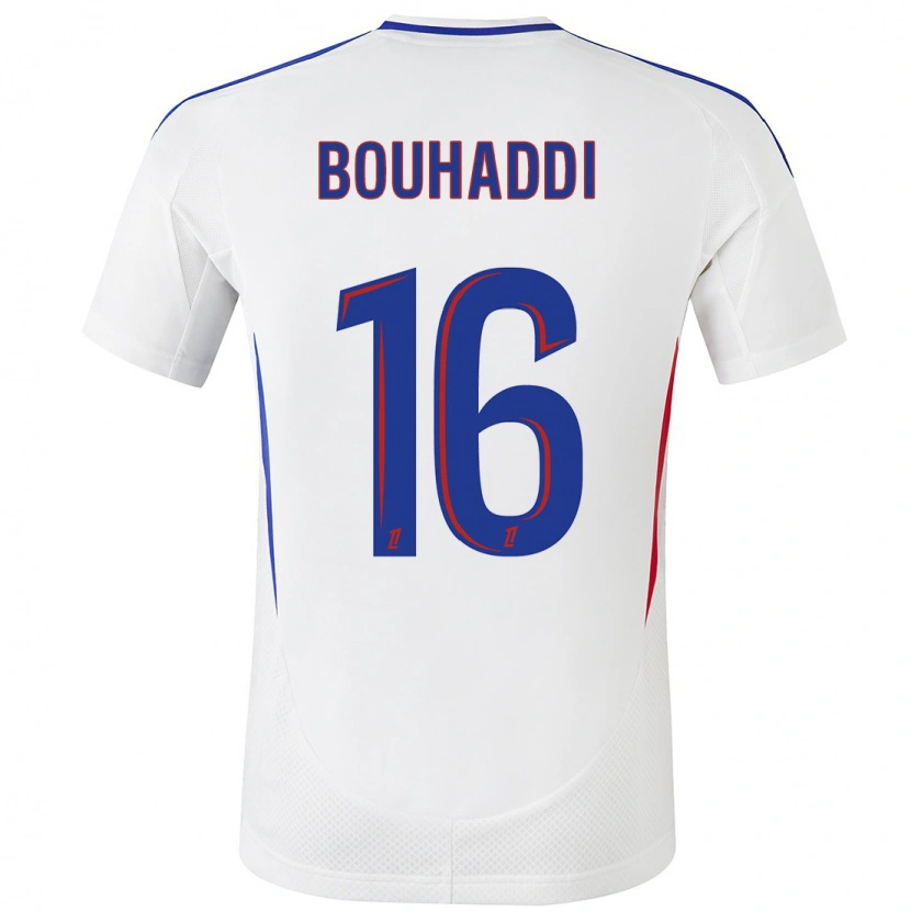 Danxen Mujer Camiseta Sarah Bouhaddi #16 Blanco Azul 1ª Equipación 2024/25 La Camisa México
