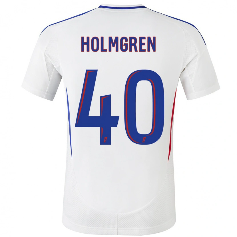 Danxen Mujer Camiseta Emma Holmgren #40 Blanco Azul 1ª Equipación 2024/25 La Camisa México