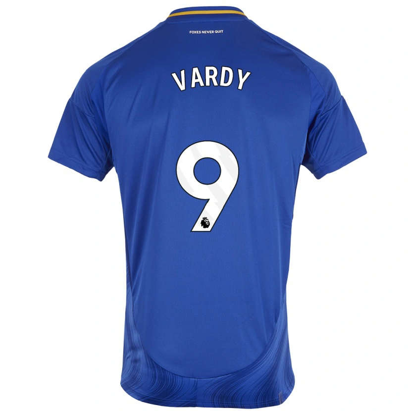 Danxen Mujer Camiseta Jamie Vardy #9 Azul Blanco 1ª Equipación 2024/25 La Camisa México