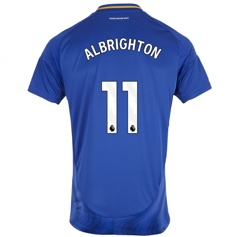 Danxen Mujer Camiseta Marc Albrighton #11 Azul Blanco 1ª Equipación 2024/25 La Camisa México