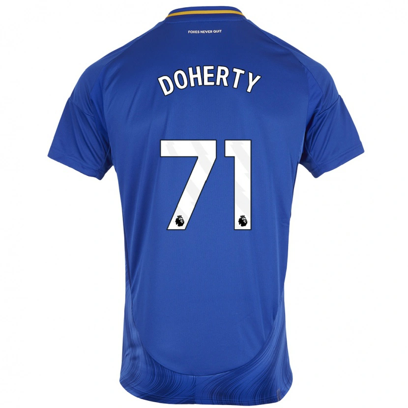 Danxen Mujer Camiseta Arlo Doherty #71 Azul Blanco 1ª Equipación 2024/25 La Camisa México