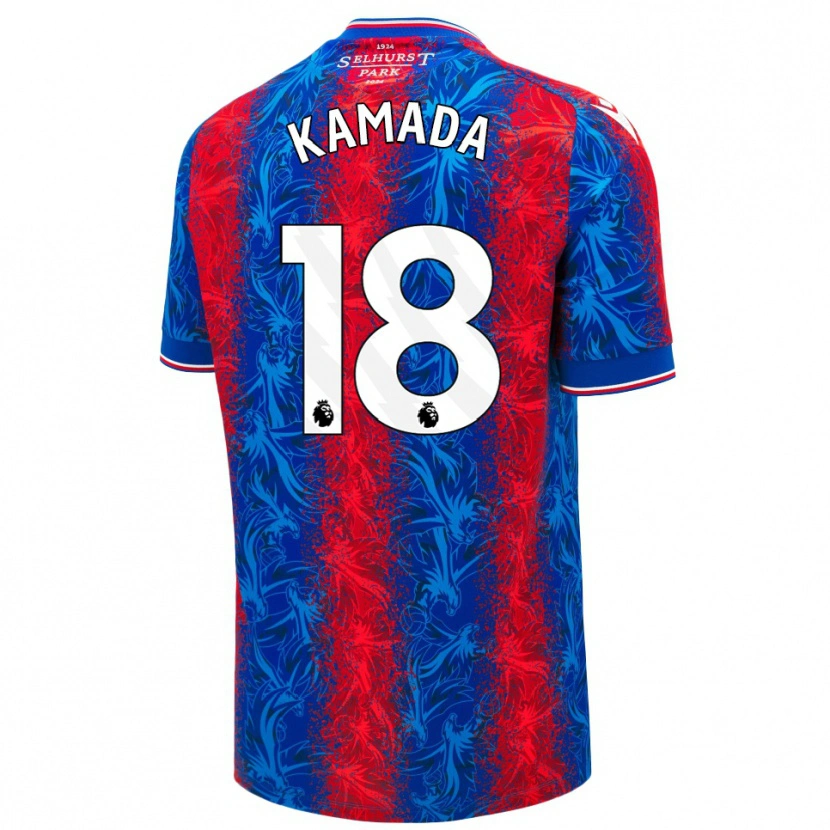 Danxen Mujer Camiseta Daichi Kamada #18 Rayas Rojas Y Azules 1ª Equipación 2024/25 La Camisa México