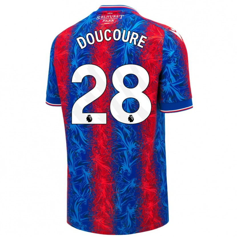 Danxen Mujer Camiseta Cheick Doucouré #28 Rayas Rojas Y Azules 1ª Equipación 2024/25 La Camisa México