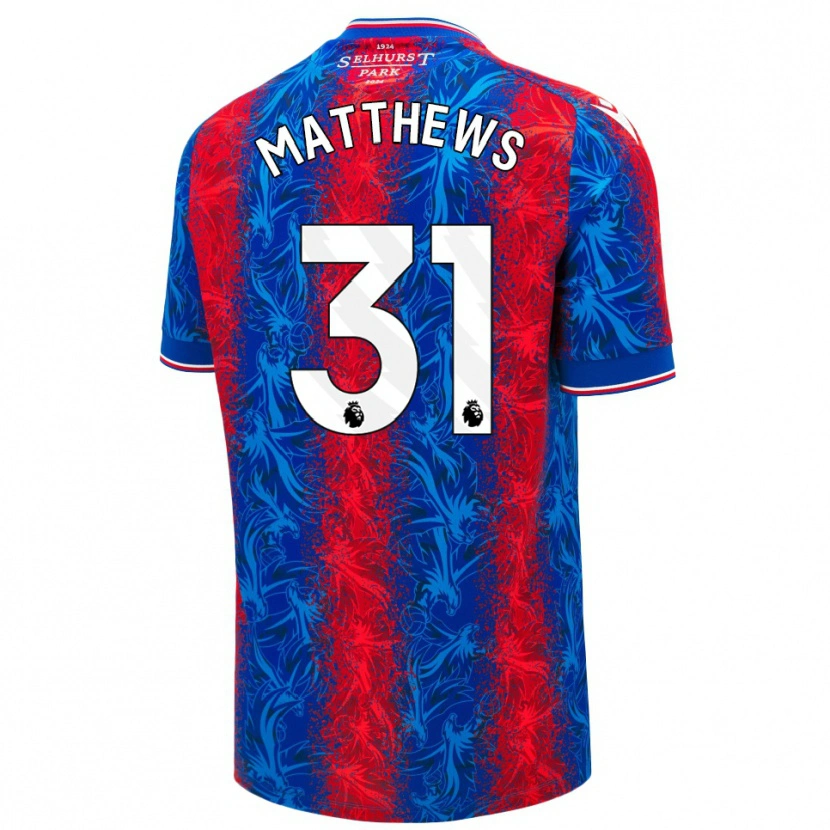 Danxen Mujer Camiseta Remi Matthews #31 Rayas Rojas Y Azules 1ª Equipación 2024/25 La Camisa México