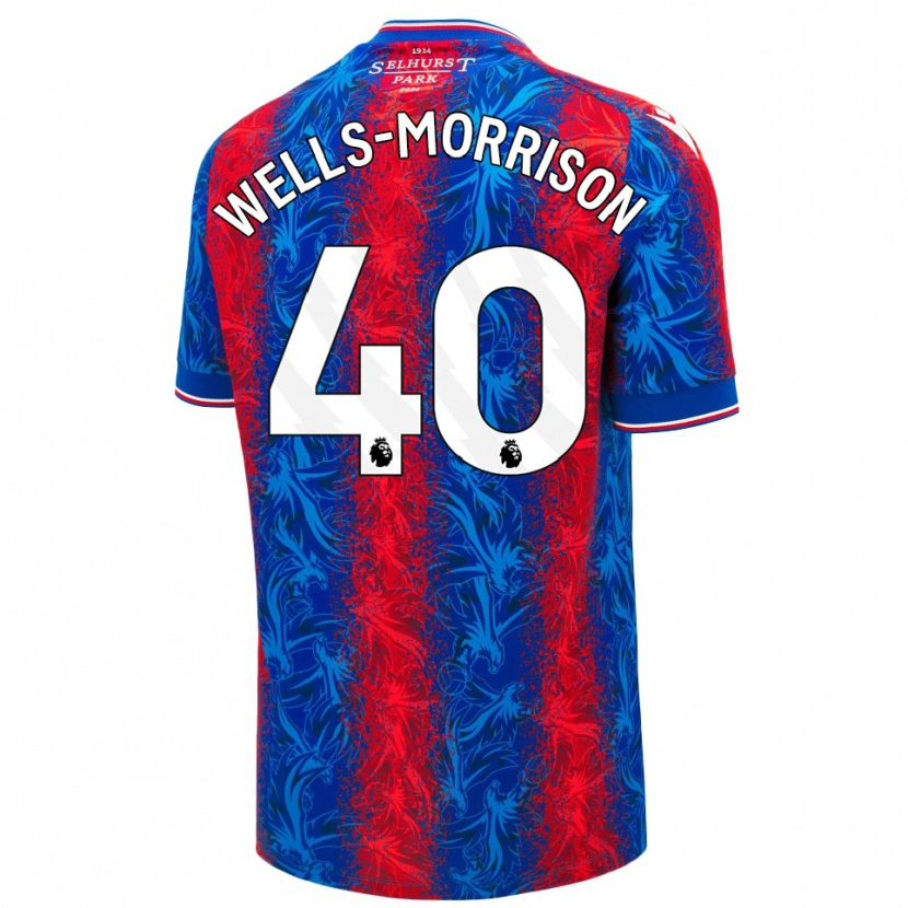 Danxen Mujer Camiseta Jack Wells-Morrison #40 Rayas Rojas Y Azules 1ª Equipación 2024/25 La Camisa México