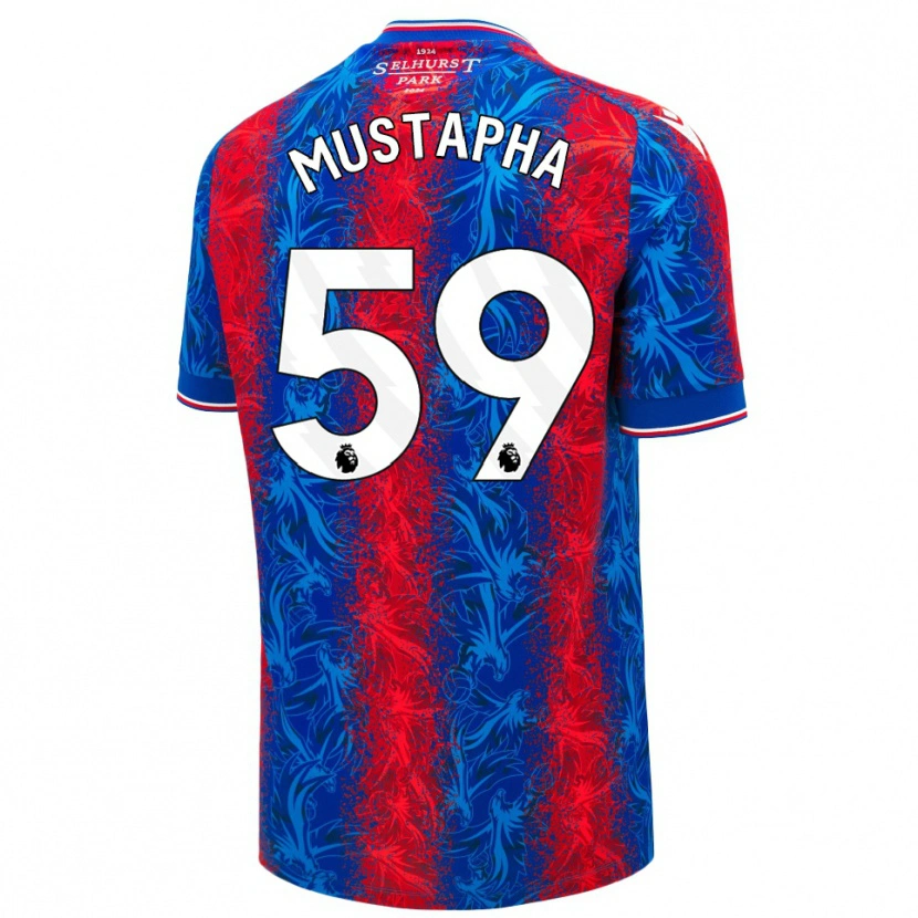 Danxen Mujer Camiseta Hindolo Mustapha #59 Rayas Rojas Y Azules 1ª Equipación 2024/25 La Camisa México
